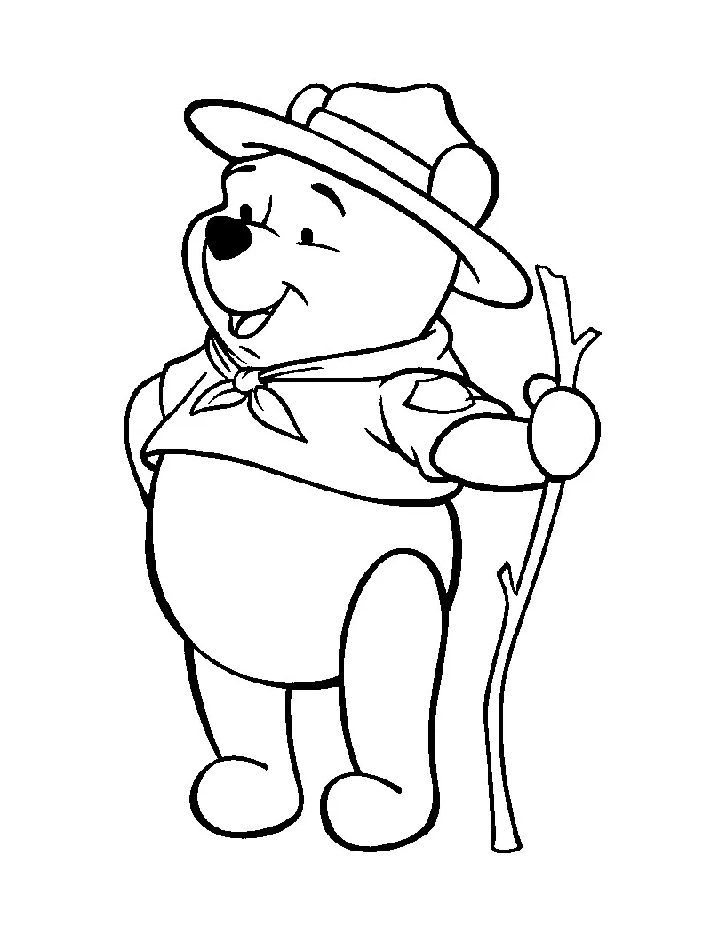 Winnie the Pooh Coloriage zum Ausdrucken (Ausmalbild von Winnie Puuh zum Ausdrucken und Ausmalen für Kinder)