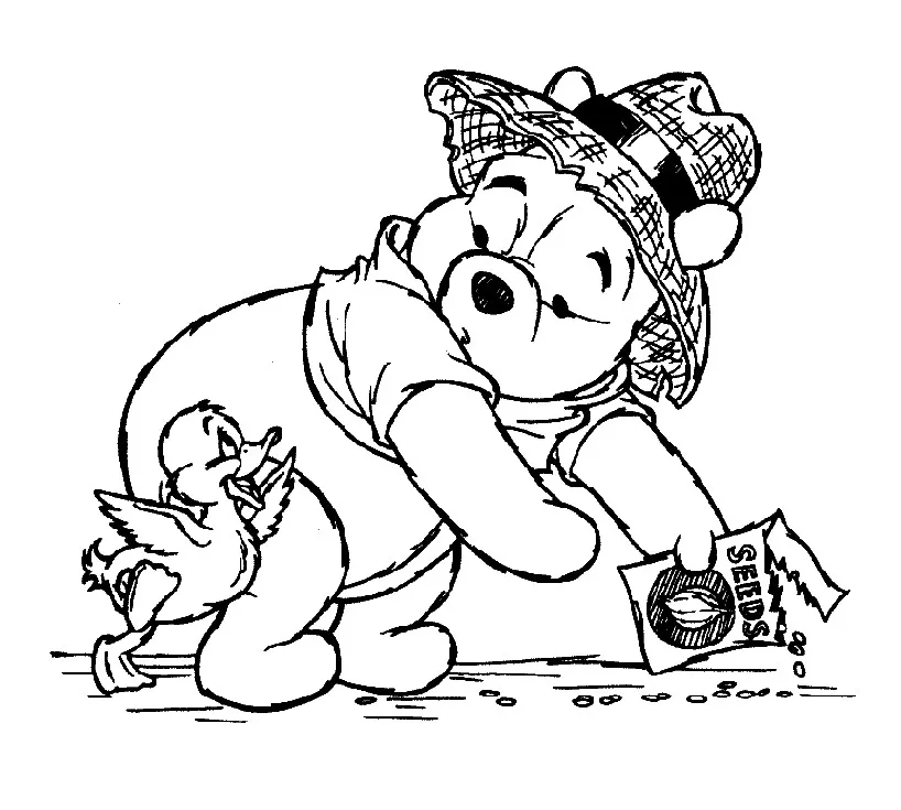 Winnie the Pooh Coloriage zum Herunterladen (Ausmalbild von Winnie Puuh zum Ausdrucken und Ausmalen für Kinder)