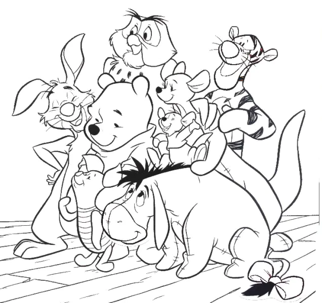 Bild von Winnie Puuh zum Herunterladen und Ausmalen.