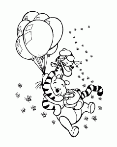 Bild von Winnie the Pooh zum Herunterladen und Ausmalen (Ausmalbild von Winnie Puuh)