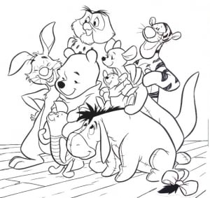 Bild von Winnie Puuh zum Herunterladen und Ausmalen.