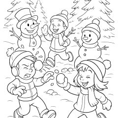 Ausmalbilder von Winter zum Ausdrucken und Ausmalen für Kinder