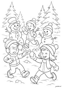 Ausmalbilder von Winter zum Ausdrucken und Ausmalen für Kinder