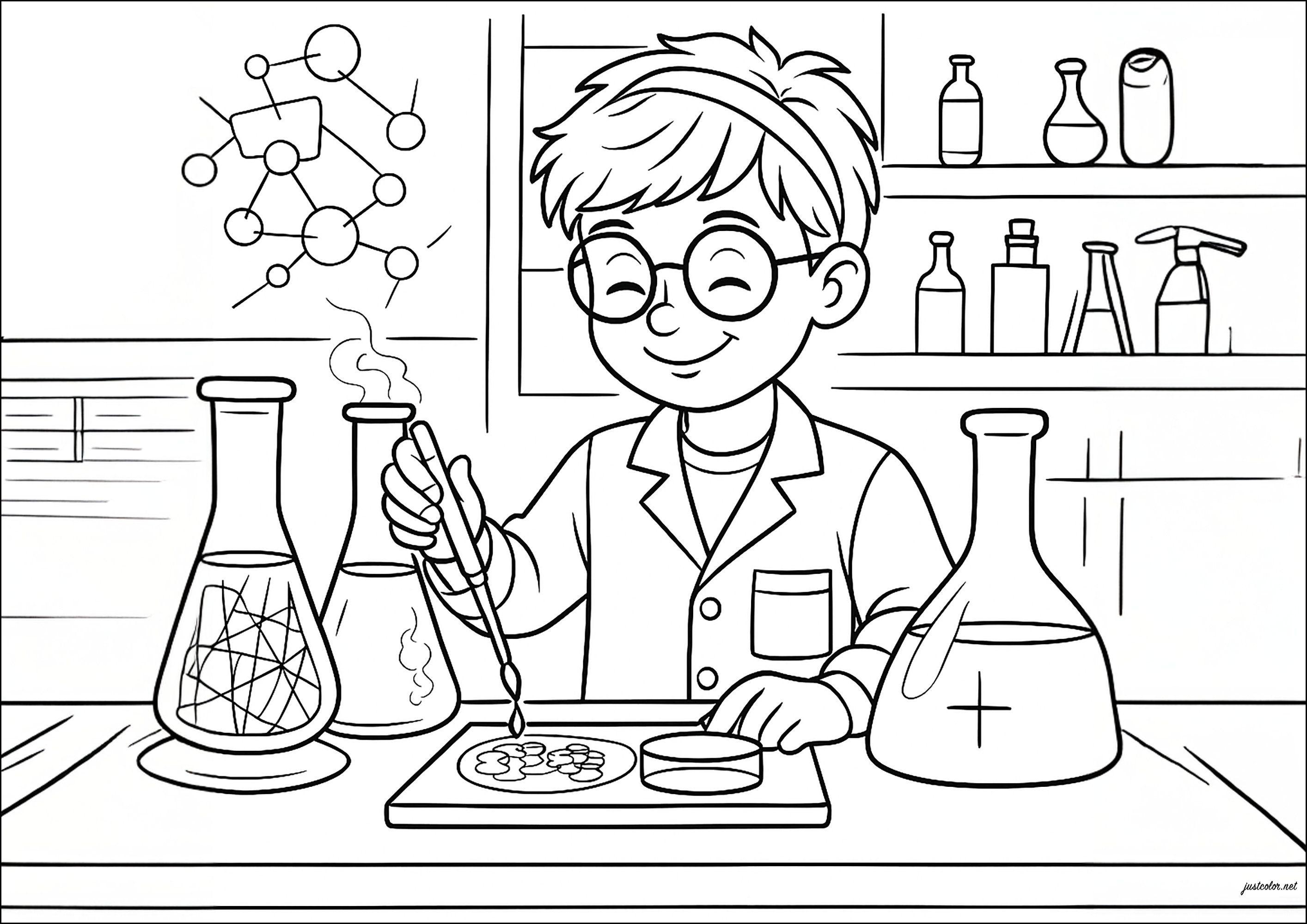Zukünftiger Ingenieur (Ausmalbild von Wissenschaft zum Ausdrucken und Ausmalen für Kinder)