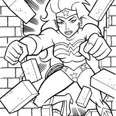 Ausmalbilder von Wonder Woman zum Ausdrucken und Ausmalen für Kinder