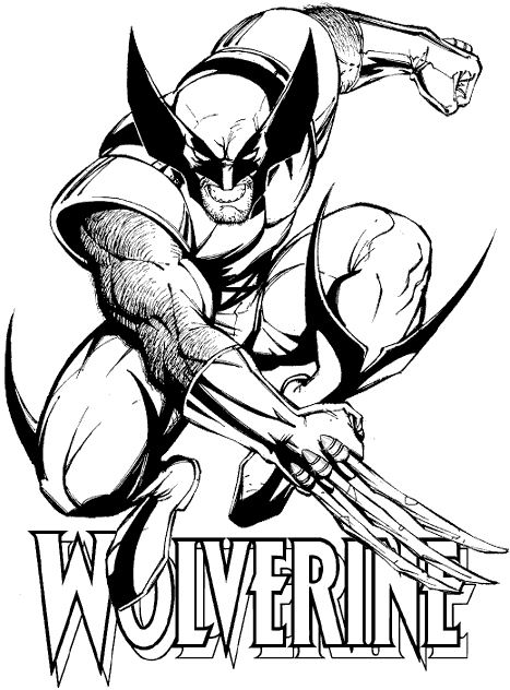 X-Men Coloriage zum Ausdrucken (Ausmalbild zum Ausdrucken und Ausmalen für Kinder)