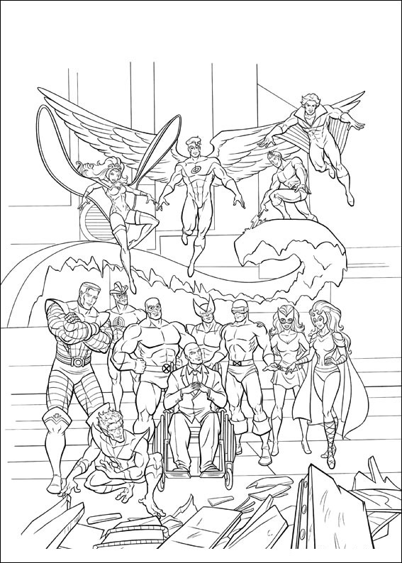X-Men Ausmalbilder zum Herunterladen (Ausmalbild zum Ausdrucken und Ausmalen für Kinder)