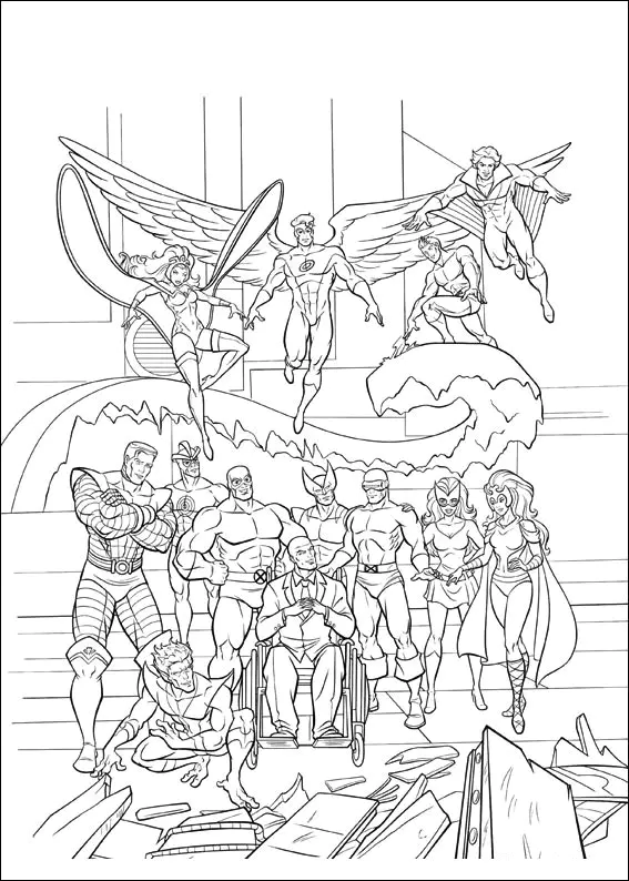 X-Men Ausmalbilder zum Herunterladen (Ausmalbild zum Ausdrucken und Ausmalen für Kinder)