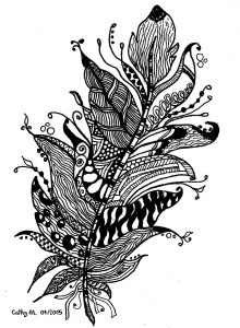 Feder (Ausmalbild von Zentangle)