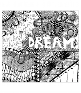 TRAUM (Ausmalbild von Zentangle)