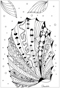 Kostenlose und gratis Malvorlage für Kinder mit Zentangle zum Ausdrucken