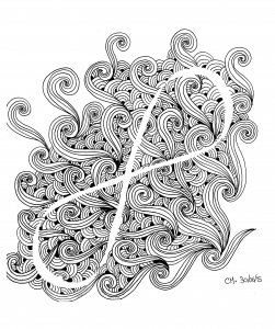 Unstrukturierte Harmonie (Ausmalbild von Zentangle)