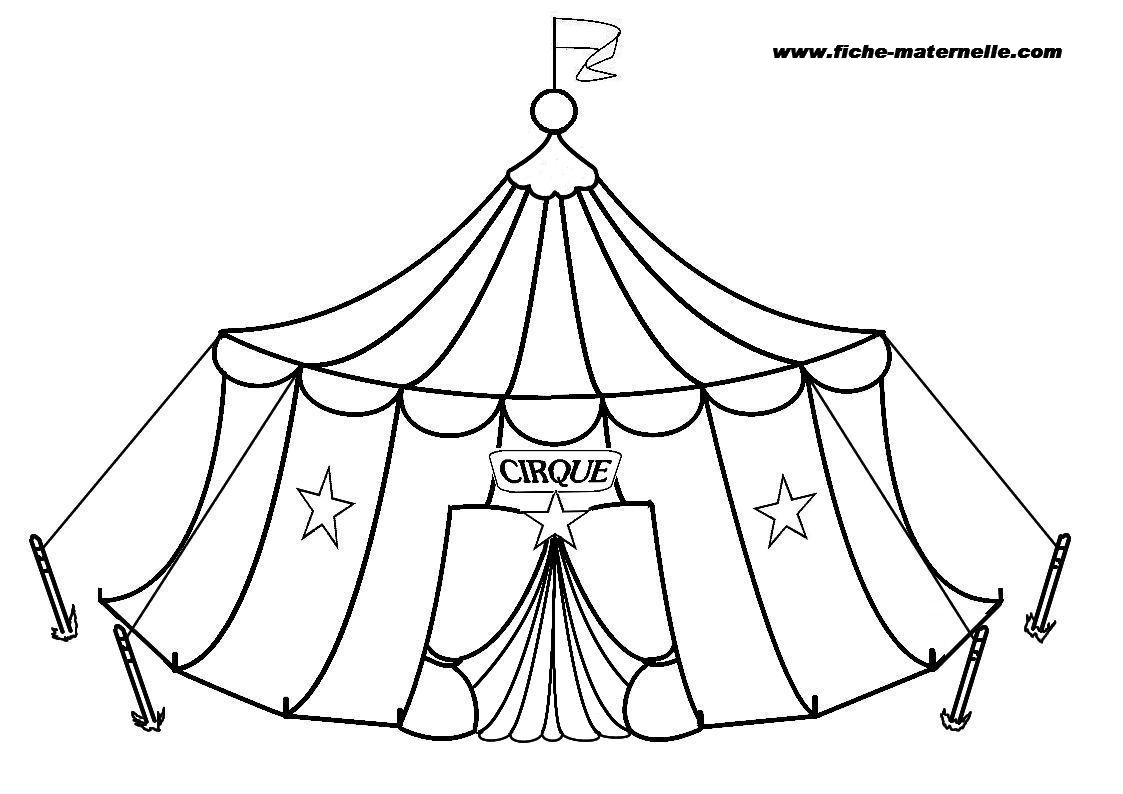 Circus Malbuch (Ausmalbild von Zirkus zum Ausdrucken und Ausmalen für Kinder)