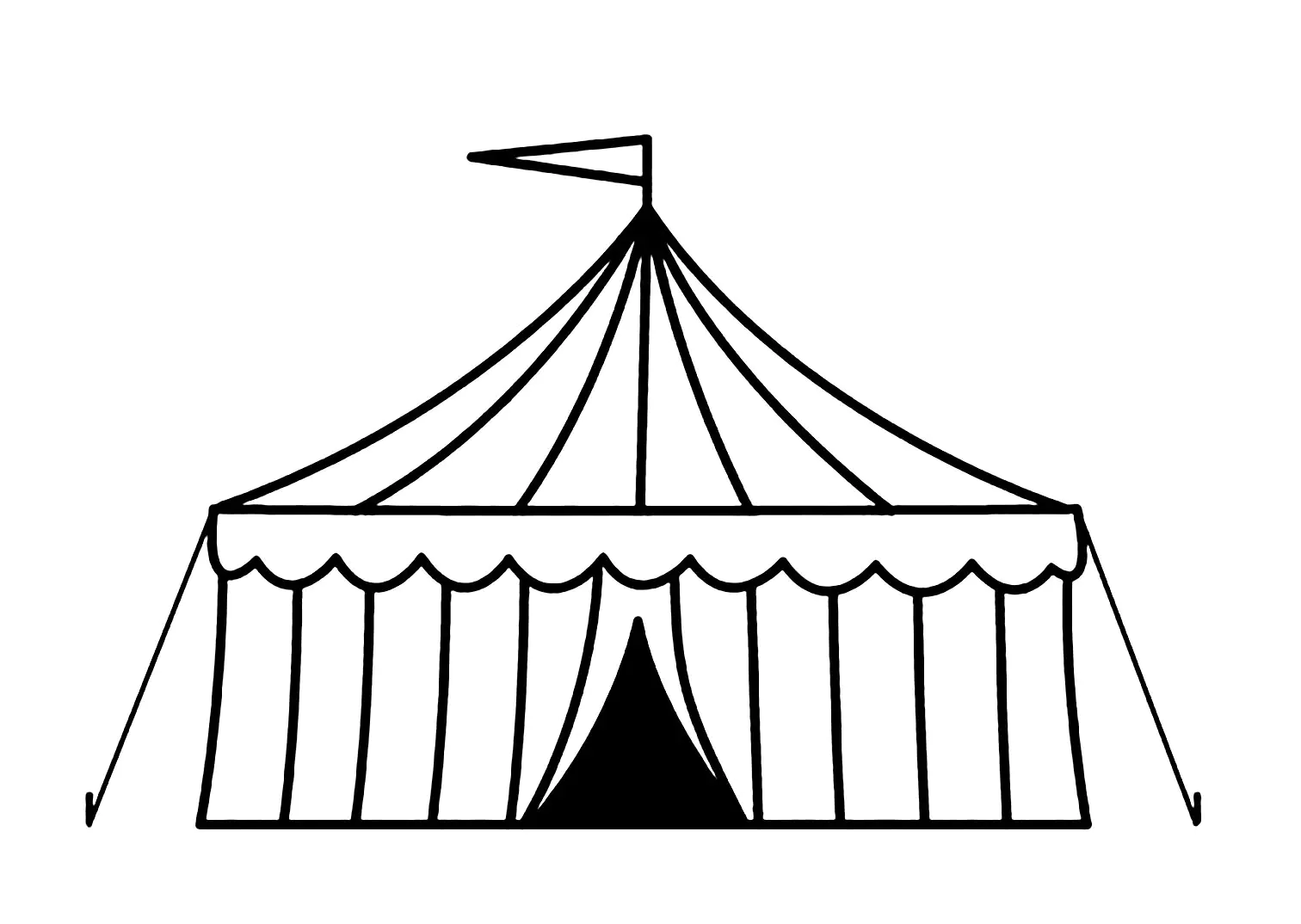 Bild von Zirkus zum Ausdrucken und Ausmalen