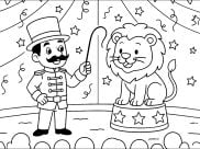Ausmalbilder von Zirkus zum Ausdrucken und Ausmalen für Kinder