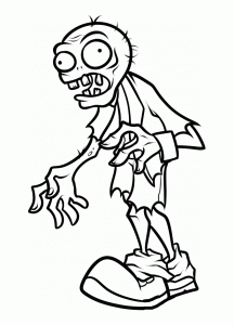Zombie Coloriage zum kostenlosen Herunterladen (Ausmalbild)