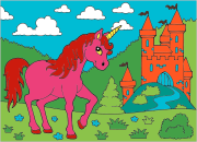 Einhorn-Malvorlage für Kinder をぬった 匿名 さんの作品