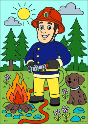 Werk von Anonym nach Feuerwehrmann und sein Hund
