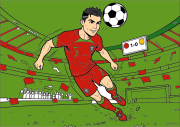 Werk von Anonym nach Cristiano Ronaldo in voller Aktion