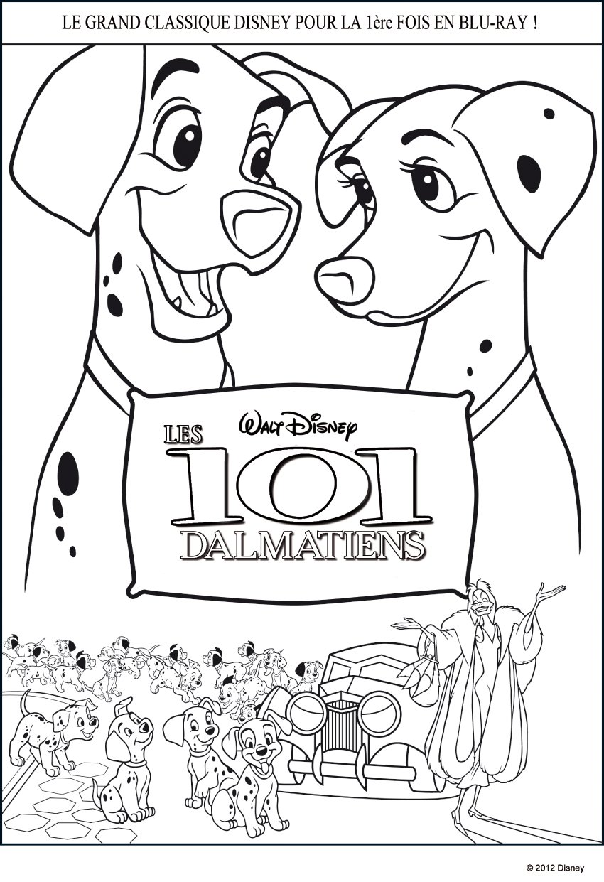 Dibujo para colorear del DVD 101 Dálmatas