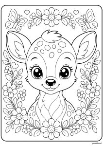 Dibujos para colorear gratis de cervatillo para niños