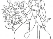 Dibujos de Aladdin y Jasmine para colorear