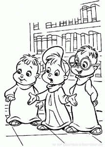 Dibujo gratis de Alvin y las ardillas para descargar y colorear