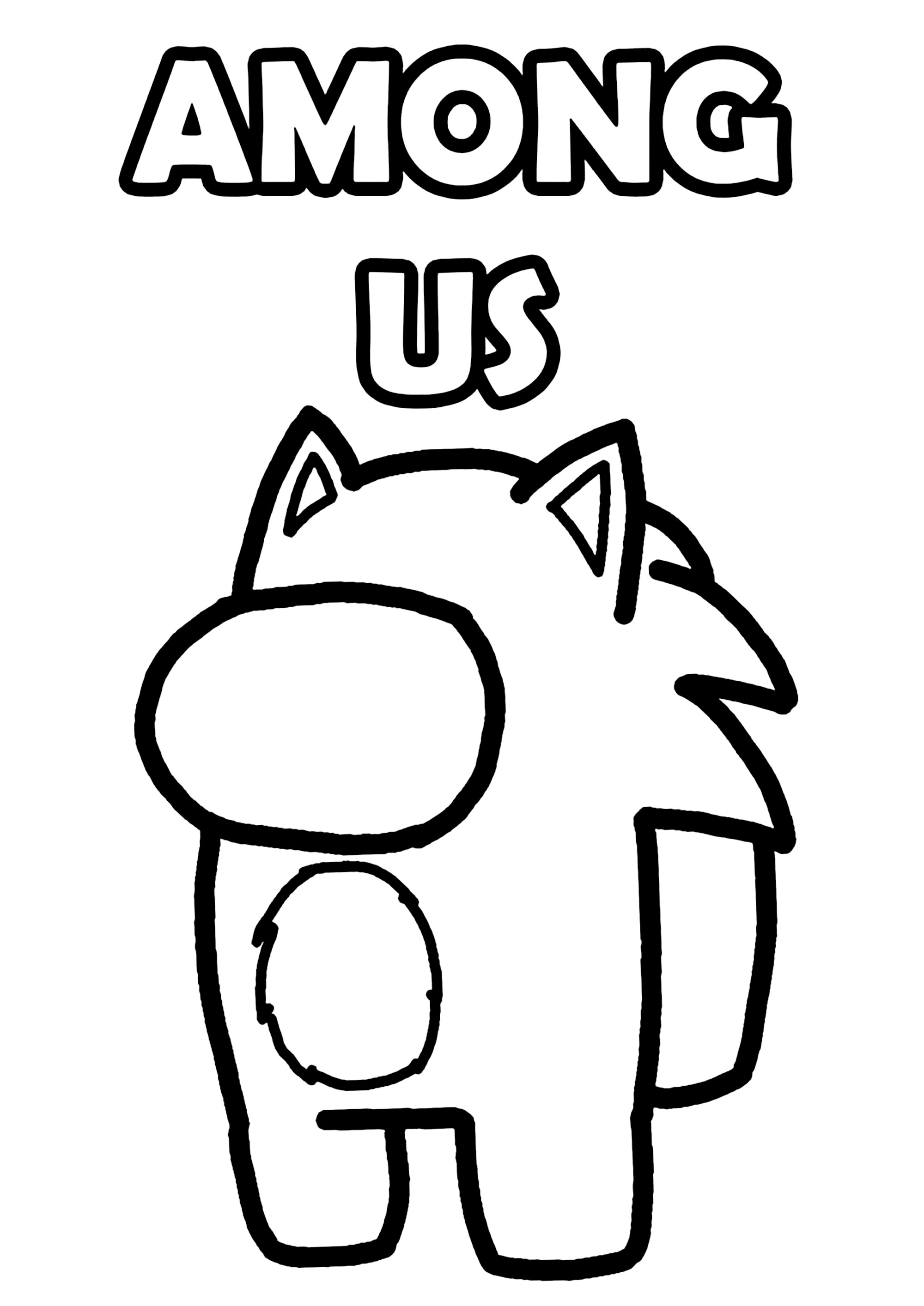 Personaje de Among Us, con título para colorear Páginas de