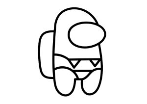 Página de Among Us para imprimir para niños : Un personaje en bikini