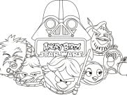 Páginas de Angry Birds Star Wars para imprimir para niños