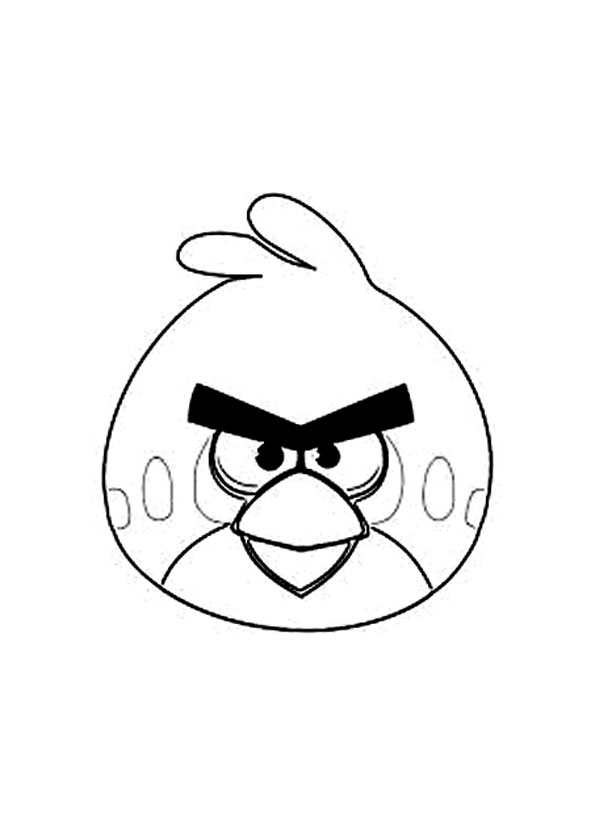 Dibujo de Angry Birds para colorear, fácil para los niños