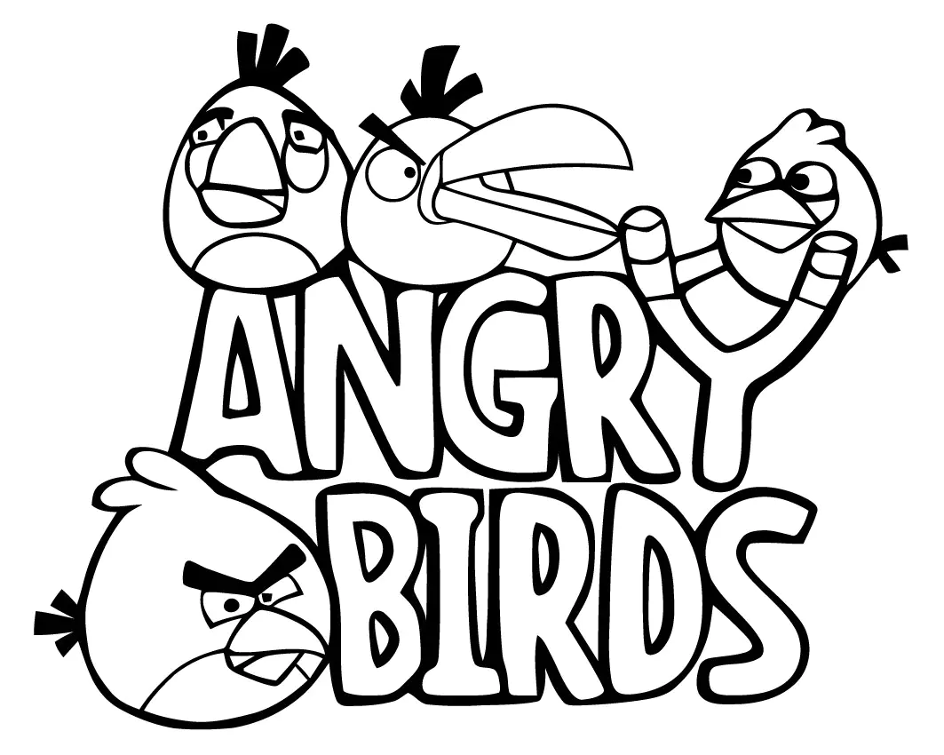 Los pájaros del famoso juego de colorear (Angry Birds)