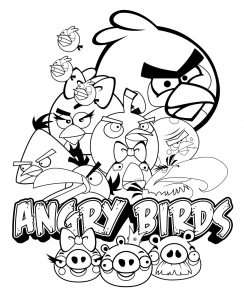 Páginas para colorear de Angry Birds para niños