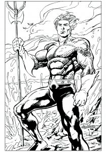 Imagen de Aquaman para imprimir y colorear
