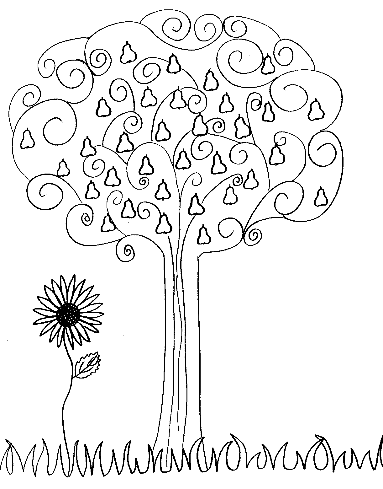 Dibujo del árbol (Página de Árboles para imprimir para niños)
