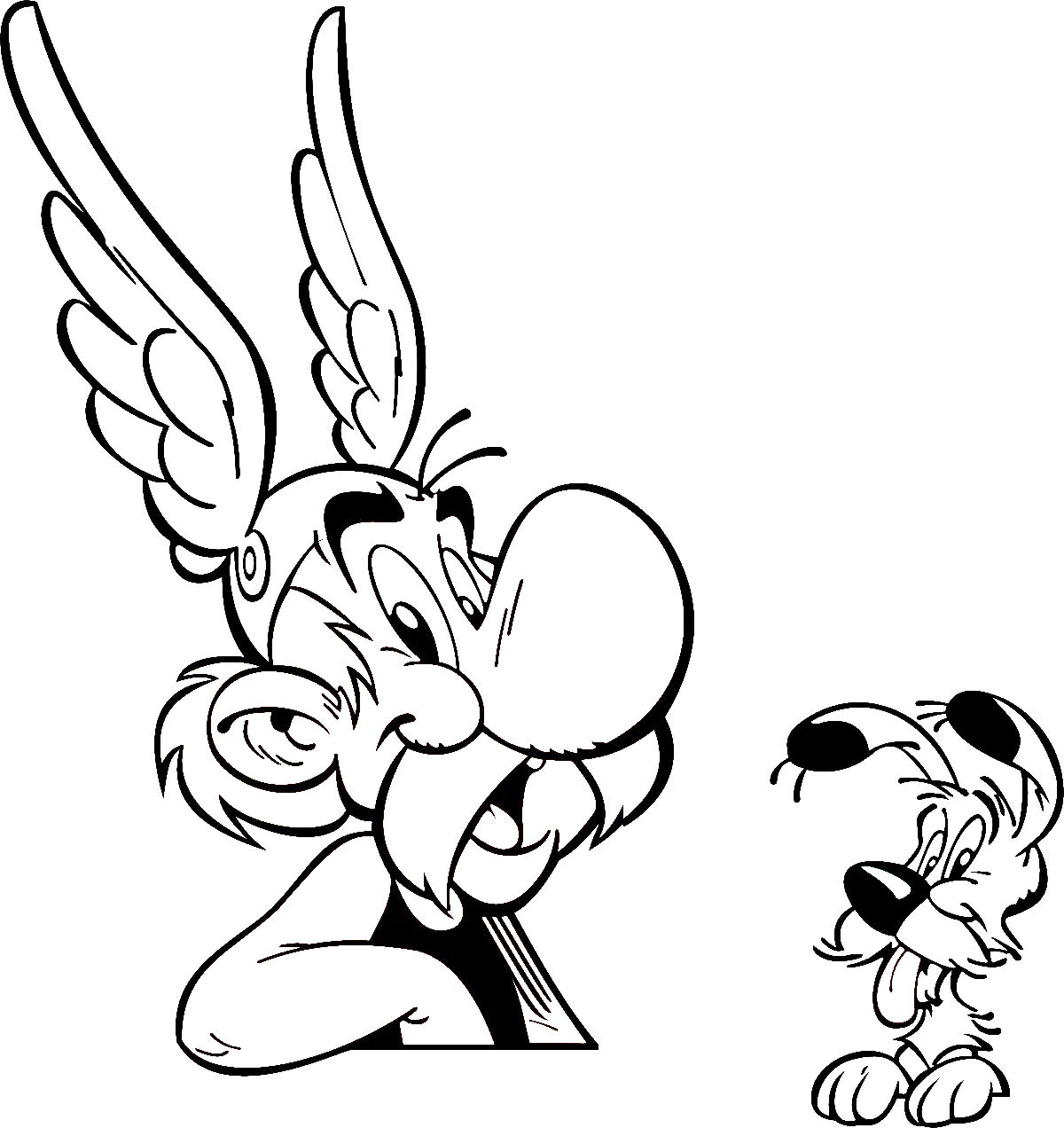 Dibujo de Astérix y Dogmatix para imprimir y colorear