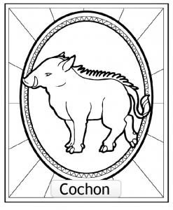 COCHON : Imagen de Astrología china para descargar y colorear