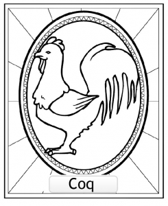 COQ: Dibujo gratuito de Astrología china para imprimir y colorear