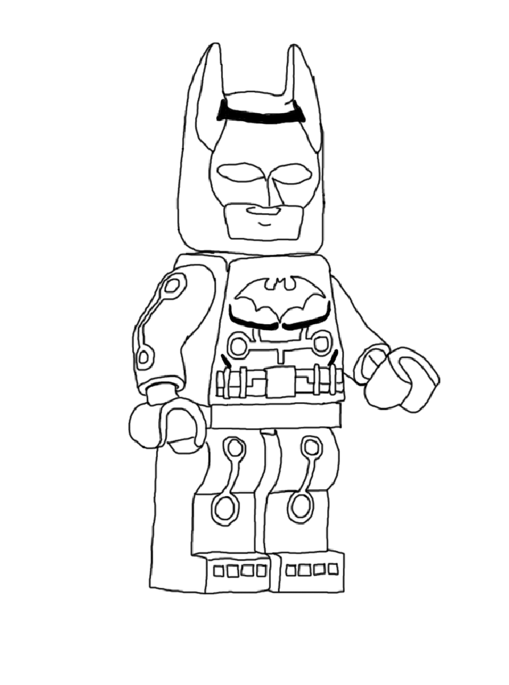 Imagen Batman en Lego para imprimir y colorear