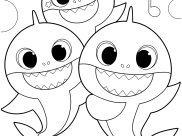 Páginas de Baby Shark para imprimir para niños