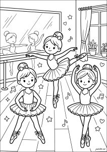Jóvenes bailarinas realizando pasos de baile gráciles
