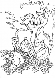 Dibujo de Bambi para imprimir y colorear