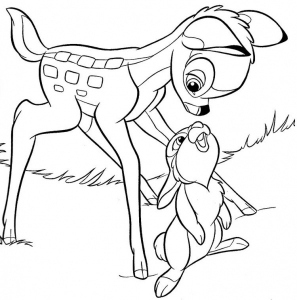 Páginas para colorear de Bambi gratis para descargar