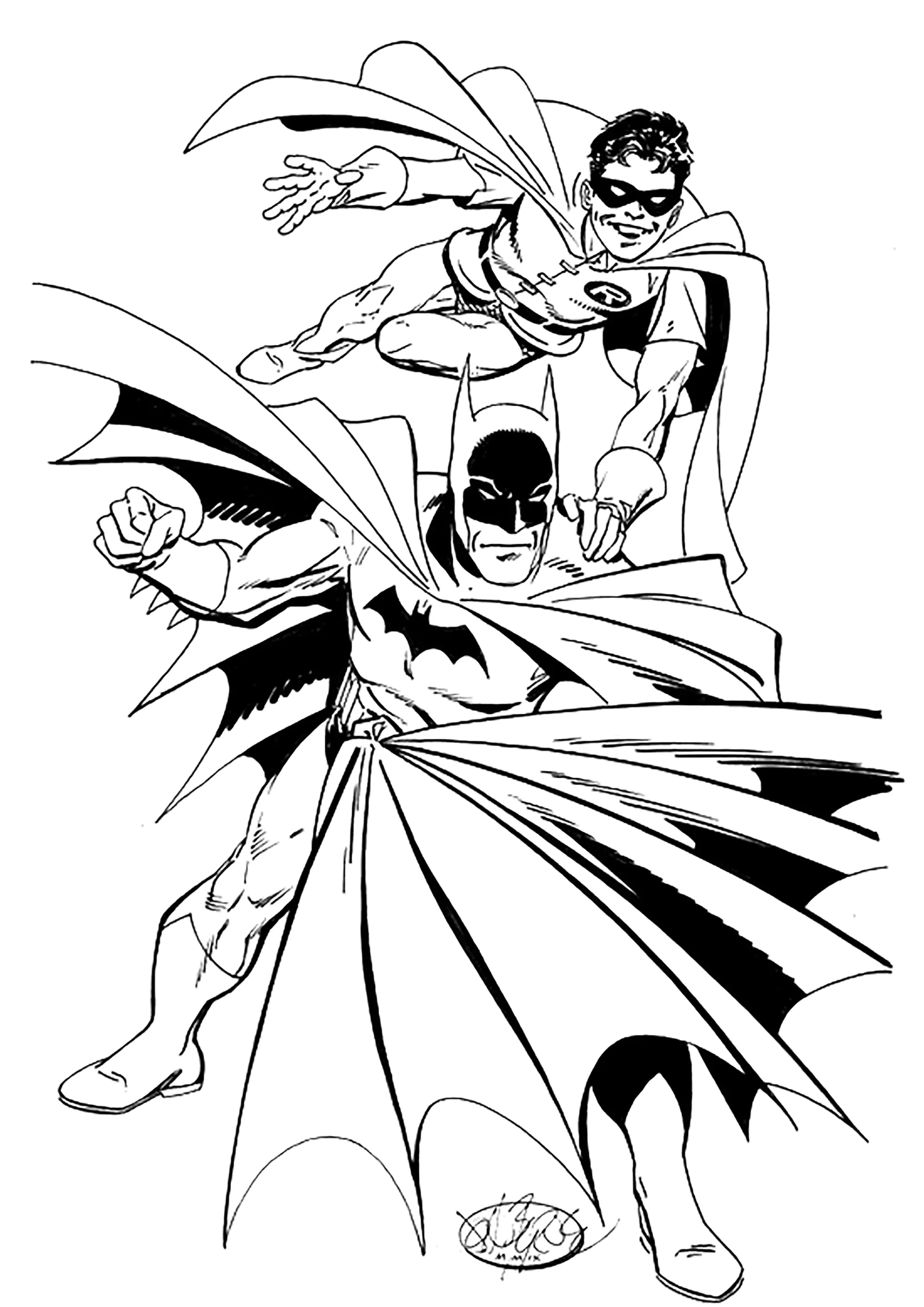 Batman y Robin (Página para imprimir para niños)