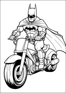 Batman en su moto