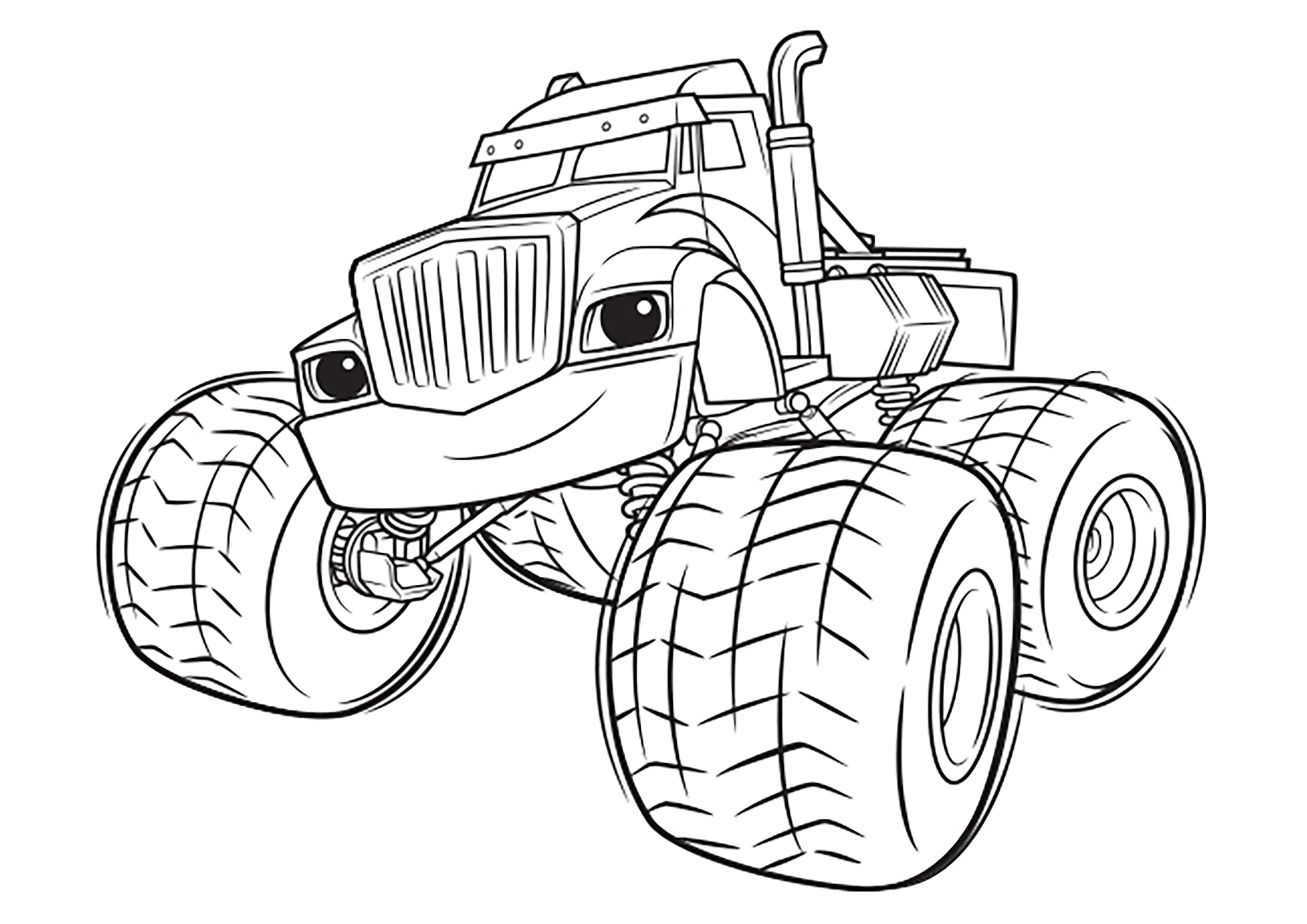 Blaze, la máquina monstruosa más rápida de Axle City (Página de Blaze y los Monster Machines para imprimir para niños)