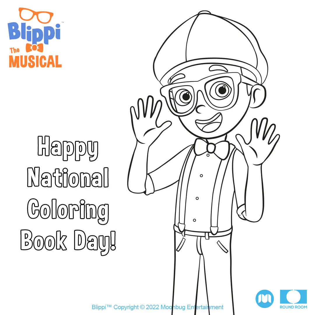 Dibujo para colorear sencillo de Blippi