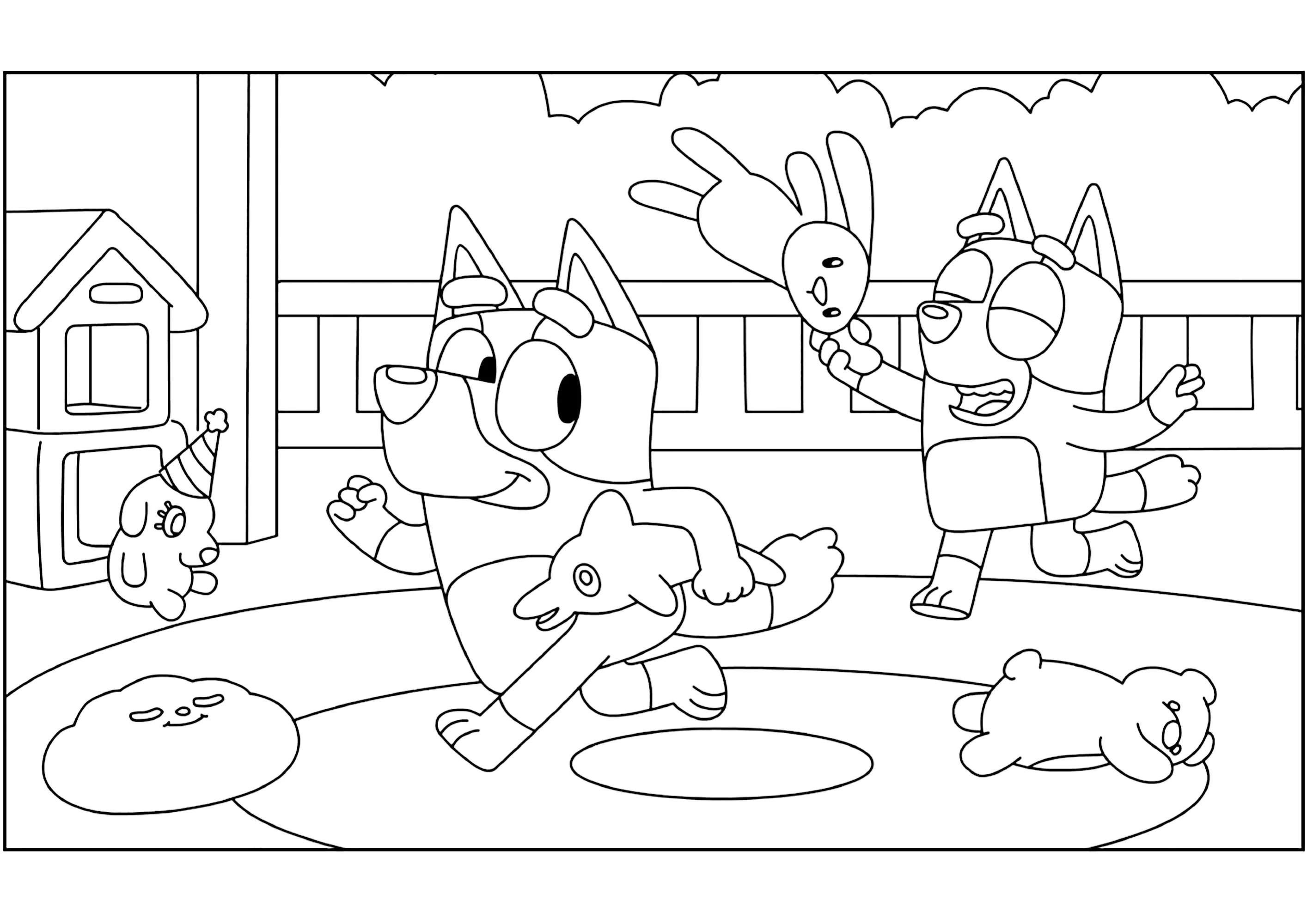Bonito color de Bluey (Página para imprimir para niños)