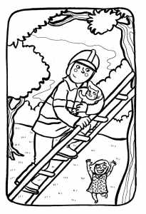 Imagen de bombero para descargar y colorear