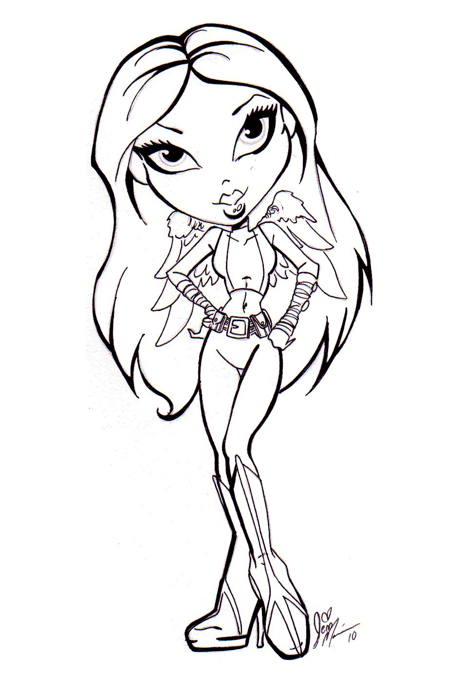 Dibujo de muñeca Bratz para imprimir y colorear